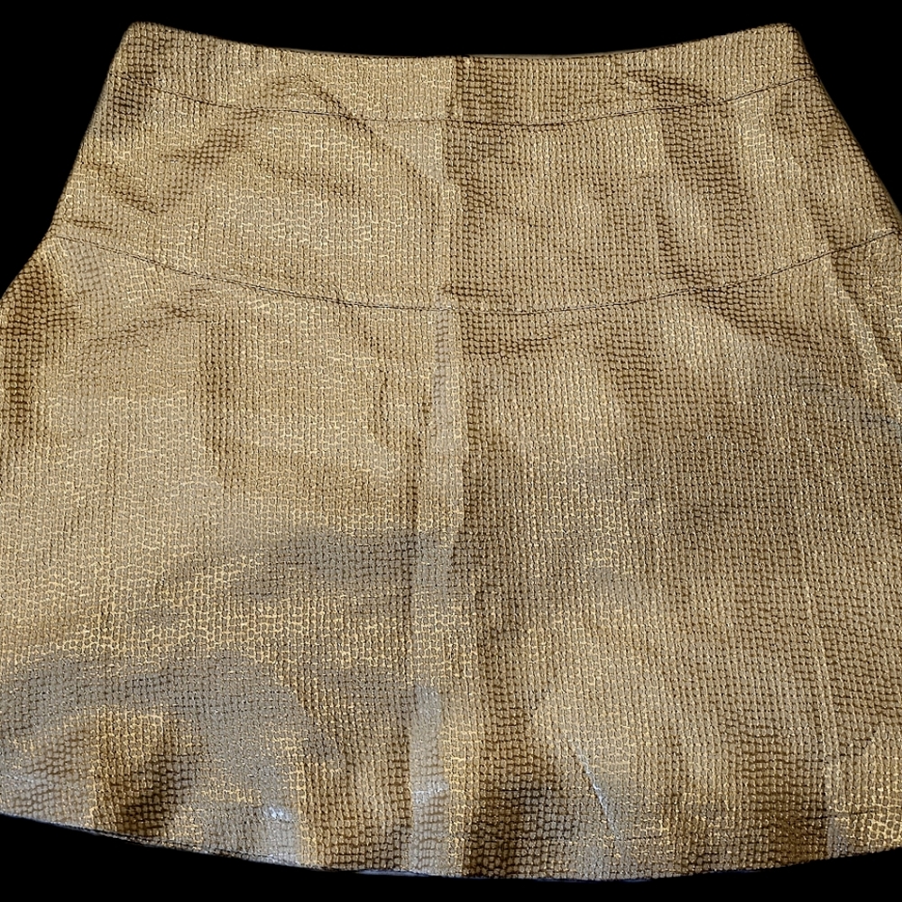 NEW YORK AND COMPANY gold and cream skirt, size 12 NWT